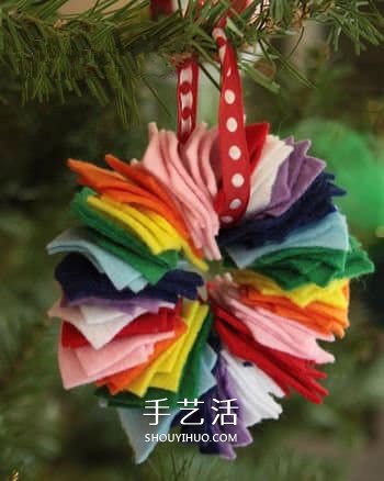 不織布做多彩圣誕花環(huán) 最簡(jiǎn)單布藝圣誕花環(huán)DIY -  rpnrmr.com