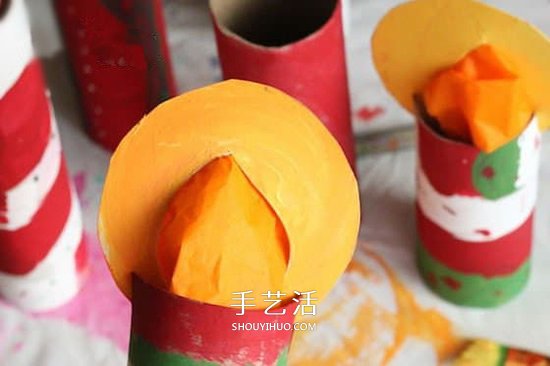 衛(wèi)生紙筒手工制作蠟燭 幼兒園圣誕節(jié)蠟燭做法 -  rpnrmr.com