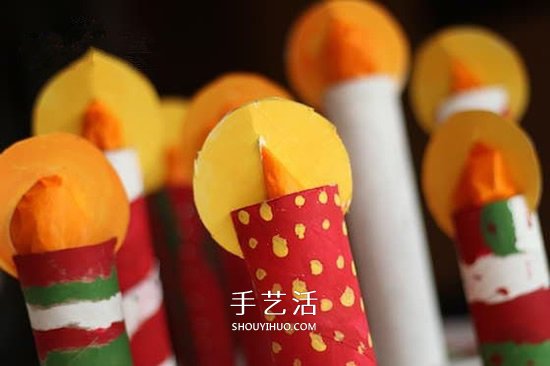 衛(wèi)生紙筒手工制作蠟燭 幼兒園圣誕節(jié)蠟燭做法 -  rpnrmr.com