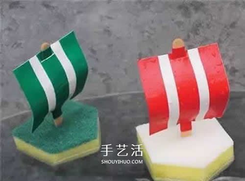 清潔海綿做帆船的方法 幼兒園海綿小船制作 -  rpnrmr.com