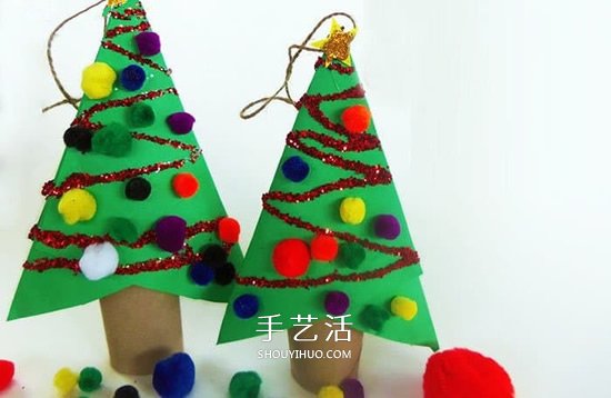 簡單圣誕樹掛飾的做法 用衛(wèi)生紙筒做圣誕樹 -  rpnrmr.com