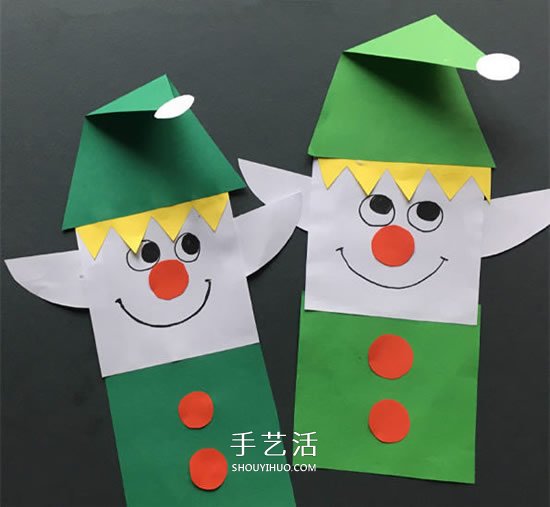 圣誕精靈掛飾手工制作 卡紙剪貼做圣誕小精靈 -  rpnrmr.com