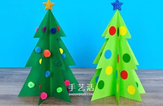簡(jiǎn)單卡紙圣誕樹(shù)怎么做 可愛(ài)紙圣誕樹(shù)的做法 -  rpnrmr.com