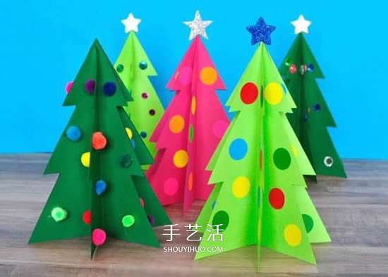 簡(jiǎn)單卡紙圣誕樹(shù)怎么做 可愛(ài)紙圣誕樹(shù)的做法 -  rpnrmr.com