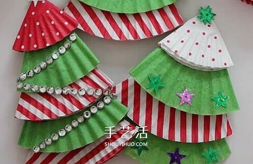 簡(jiǎn)單蛋糕紙圣誕樹(shù)制作 幼兒蛋糕紙做圣誕掛飾 -  rpnrmr.com