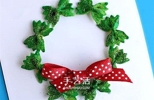 簡單圣誕花環(huán)賀卡做法 蝴蝶面手工制作圣誕賀卡 -  rpnrmr.com