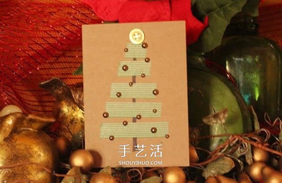 用膠帶紙貼出圣誕賀卡 最簡單圣誕節(jié)賀卡DIY -  rpnrmr.com