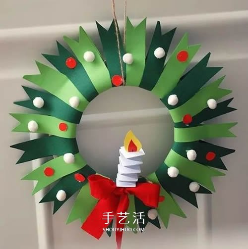簡(jiǎn)單做圣誕花環(huán)教程 紙餐盤制作圣誕花環(huán)掛飾 -  rpnrmr.com