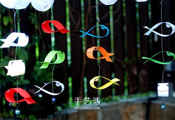 剪紙做可愛小魚和螃蟹 簡單小動物風(fēng)鈴的做法 -  rpnrmr.com