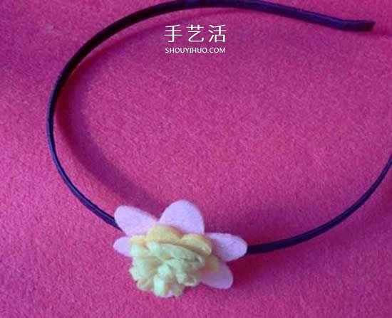 簡單毛氈布花手工制作 粘貼到發(fā)箍上做裝飾 -  rpnrmr.com