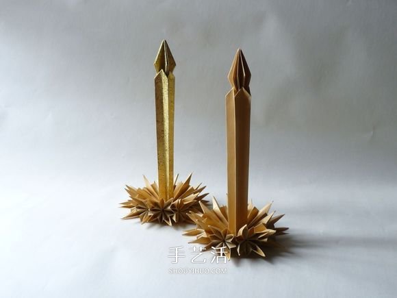 簡單蠟燭的折法圖解 分燭身和燭火兩部分完成 -  rpnrmr.com