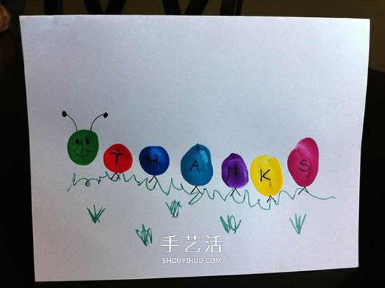 簡單的幼兒手指畫 做一張可愛的感恩節(jié)賀卡 -  rpnrmr.com