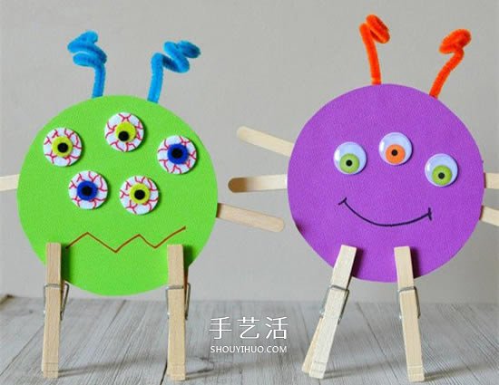 幼兒萬圣節(jié)小怪物DIY 舊光盤廢物利用做怪物 -  rpnrmr.com