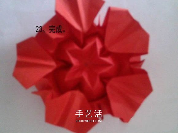 漂亮五角星花怎么折圖解 帶有五個愛心花瓣 -  rpnrmr.com