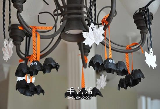 雞蛋托蝙蝠手工制作 簡單做成可愛萬圣節(jié)掛飾 -  rpnrmr.com