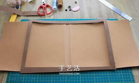 水洗牛皮紙手工制作復(fù)古拼色風(fēng)書(shū)套的教程 -  rpnrmr.com