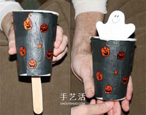 萬圣節(jié)玩具手工小制作 利用紙杯制作幽靈玩具 -  rpnrmr.com
