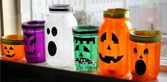 萬(wàn)圣節(jié)玻璃瓶小制作 DIY可愛的照明南瓜燈 -  rpnrmr.com