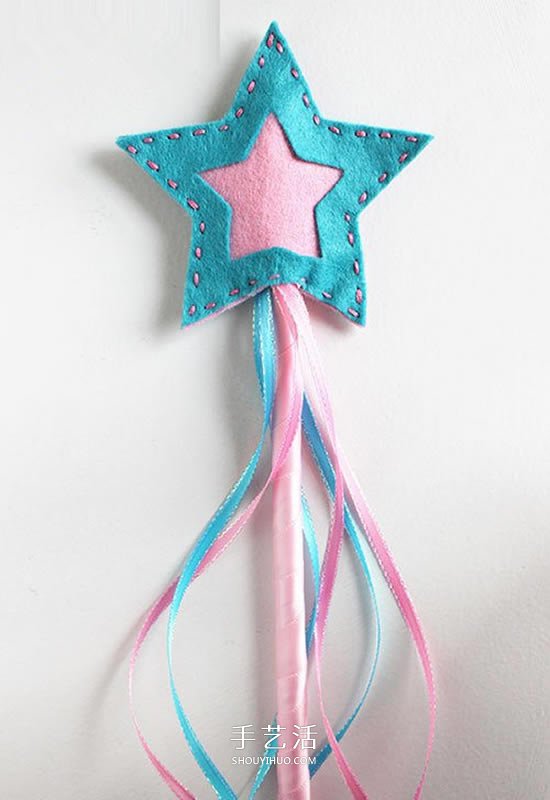 漂亮魔法棒怎么做圖解 布藝五角星魔法棒DIY -  rpnrmr.com