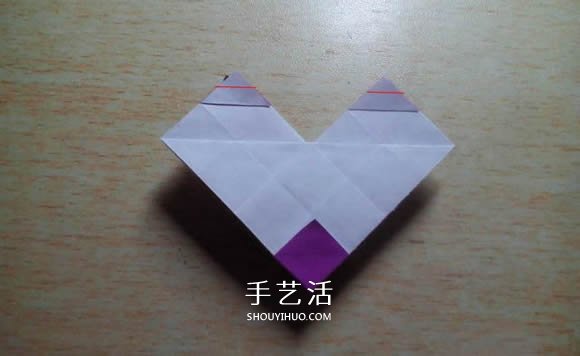 怎么折紙格紋愛心圖解 雙色格子心形的折法 -  rpnrmr.com