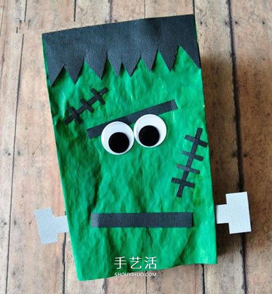 紙袋子手工小制作 DIY可愛的萬圣節(jié)科學怪人 -  rpnrmr.com