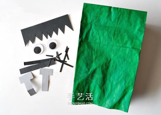 紙袋子手工小制作 DIY可愛的萬圣節(jié)科學怪人 -  rpnrmr.com