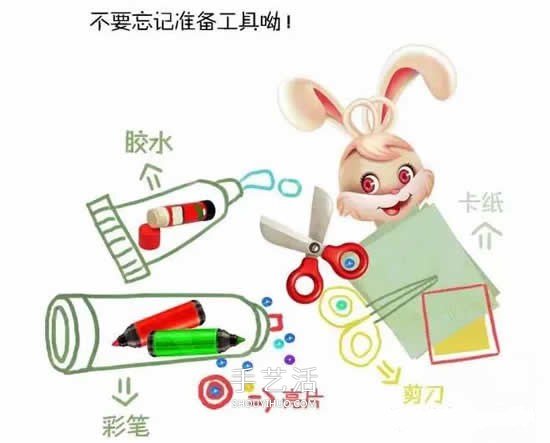 卡通兔子賀卡的制作方法 中秋節(jié)兔子卡片怎么做 -  rpnrmr.com