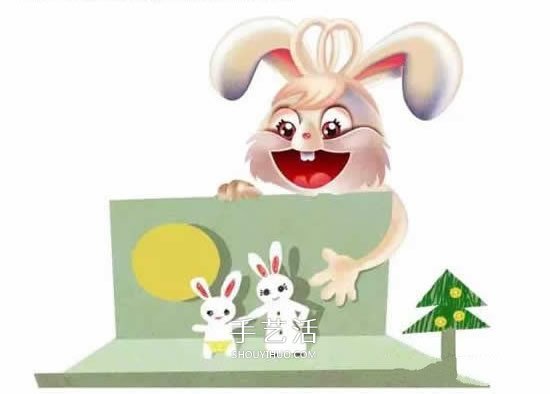 卡通兔子賀卡的制作方法 中秋節(jié)兔子卡片怎么做 -  rpnrmr.com