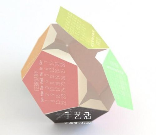 12面體日歷的制作方法 卡紙做立體日歷的教程 -  rpnrmr.com