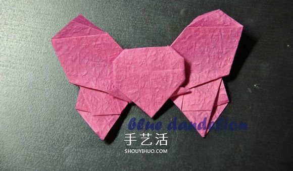 浪漫蝴蝶心的折法圖解 折紙蝴蝶愛心的步驟圖 -  rpnrmr.com