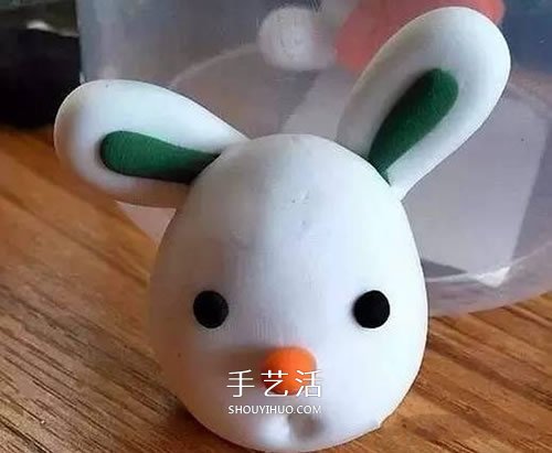 抱胡蘿卜的小白兔超輕粘土手工制作圖解 -  rpnrmr.com