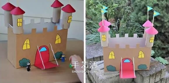 玩具城堡手工制作方法 廢紙箱做城堡的圖解 -  rpnrmr.com