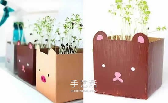 牛奶盒廢物利用 手工制作簡易花盆的方法圖解 -  rpnrmr.com