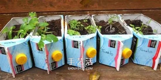 牛奶盒廢物利用 手工制作簡易花盆的方法圖解 -  rpnrmr.com
