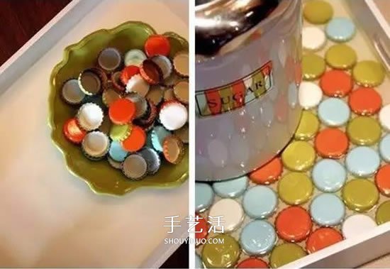 瓶蓋廢物利用 把木托盤(pán)改造成泡茶墊子的方法 -  rpnrmr.com