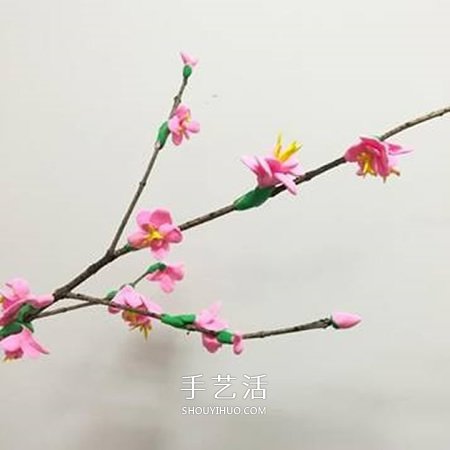 想念起了春天 用超輕粘土手工制作美麗的桃花 -  rpnrmr.com