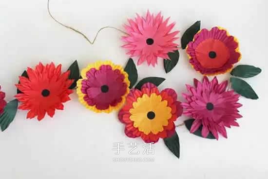節(jié)日花環(huán)DIY 簡單蛋糕紙做花環(huán)的方法圖解 -  rpnrmr.com