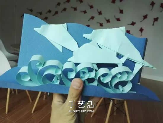 兒童簡單紙玩具制作 可以控制海豚游來游去 -  rpnrmr.com