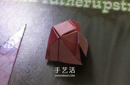 便簽紙折花的教程 迷你玫瑰花手工折紙圖解 -  rpnrmr.com