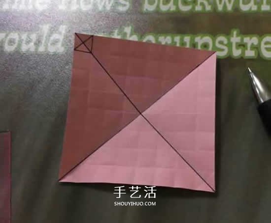 便簽紙折花的教程 迷你玫瑰花手工折紙圖解 -  rpnrmr.com