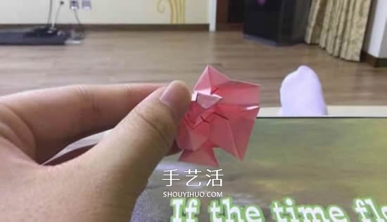便簽紙折花的教程 迷你玫瑰花手工折紙圖解 -  rpnrmr.com