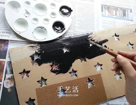瓦楞紙做漂亮星星燈飾 改造成燈籠也很簡(jiǎn)單 -  rpnrmr.com