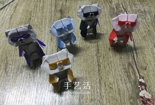 折紙站立大熊貓的圖解教程 可愛的卡通形象 -  rpnrmr.com