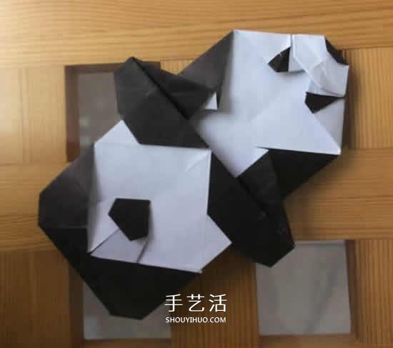 爬行大熊貓的折紙步驟圖解 憨態(tài)可掬很可愛~ -  rpnrmr.com