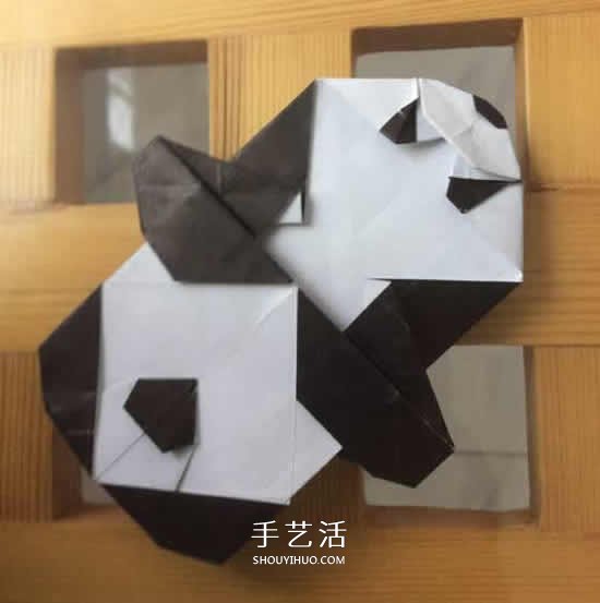 爬行大熊貓的折紙步驟圖解 憨態(tài)可掬很可愛~ -  rpnrmr.com