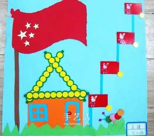 幼兒園小朋友手工作品 簡(jiǎn)單又漂亮國(guó)慶節(jié)貼畫 -  rpnrmr.com