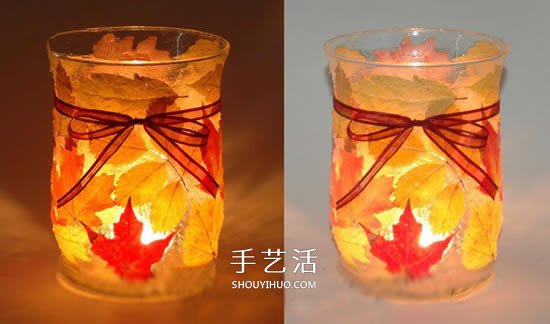 夢幻玻璃瓶燈籠DIY 把落葉貼到玻璃瓶上做成 -  rpnrmr.com