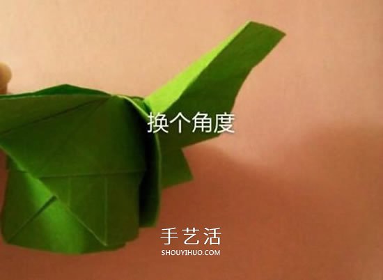 一張紙折玫瑰花的圖解教程 連花萼也一起折出 -  rpnrmr.com