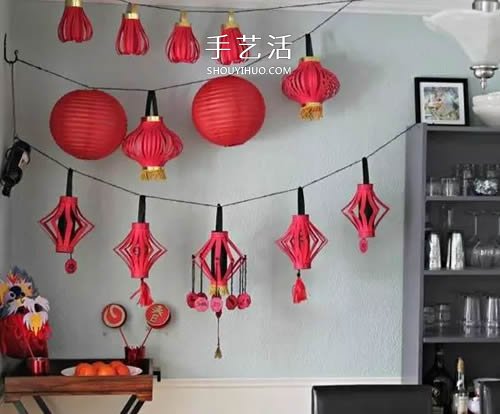 兒童手工做新年紙燈籠 簡(jiǎn)單紅燈籠的做法圖解 -  rpnrmr.com