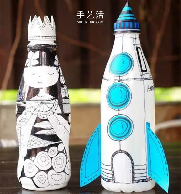 用牛奶瓶做手工 卡通火箭存錢罐的制作方法 -  rpnrmr.com
